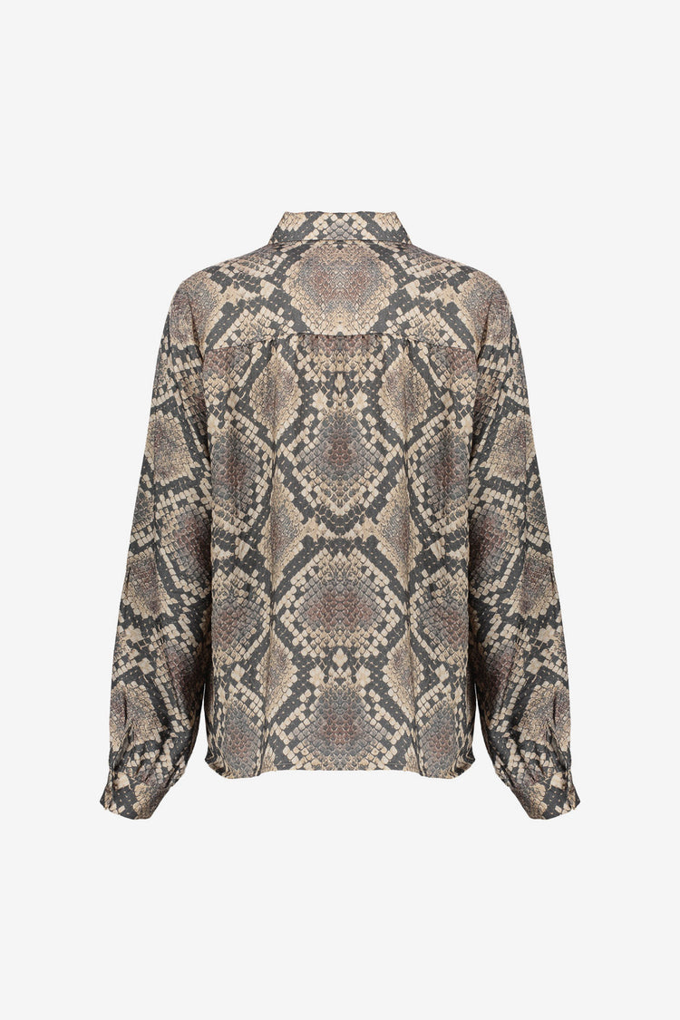 Geisha dames blouse met slangenprint