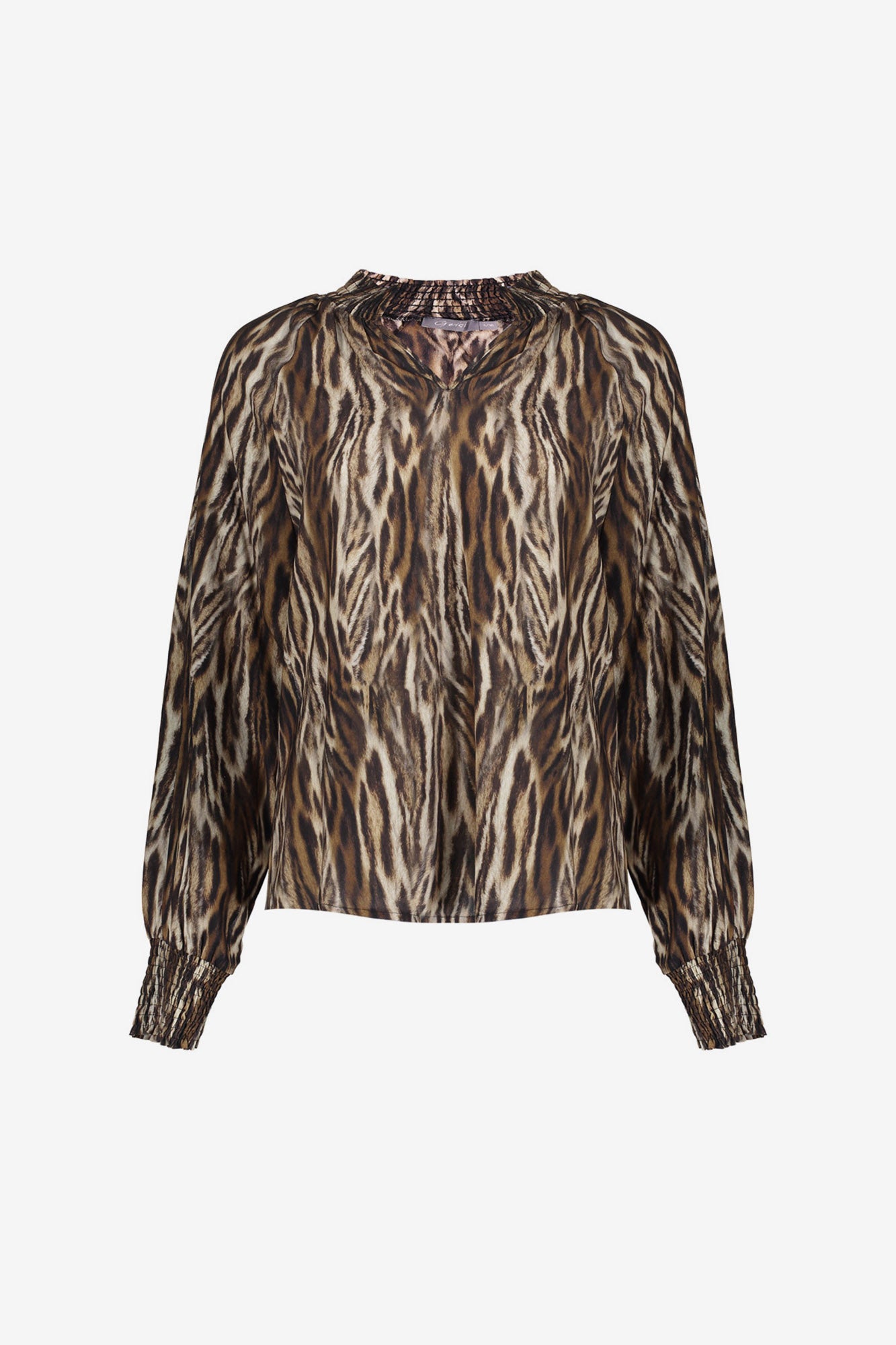 Geisha dames leopard top met smock details