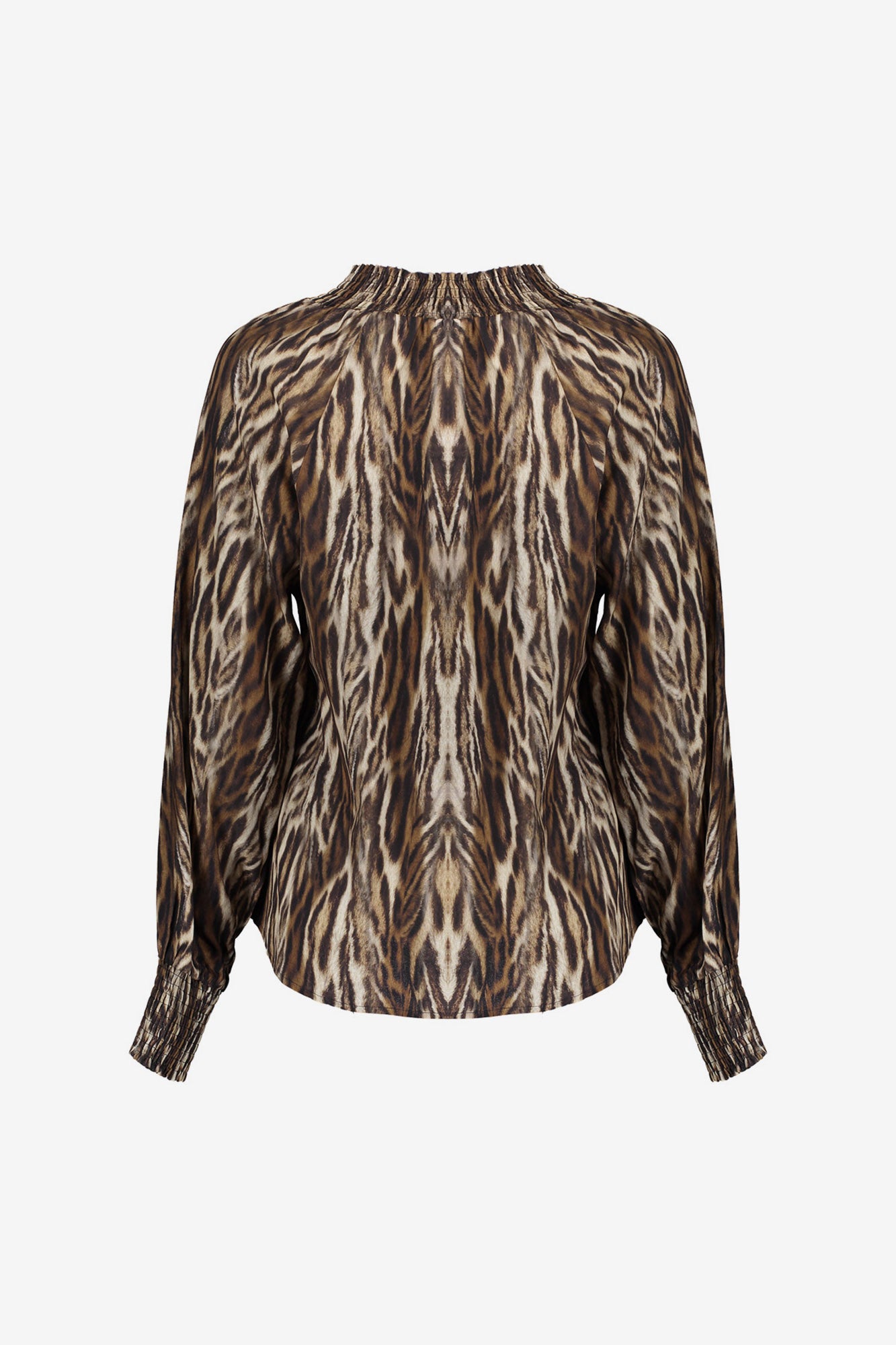 Geisha dames leopard top met smock details