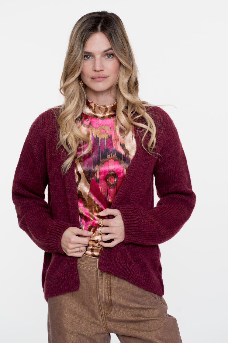 Geisha dames top met plooimouwen en print