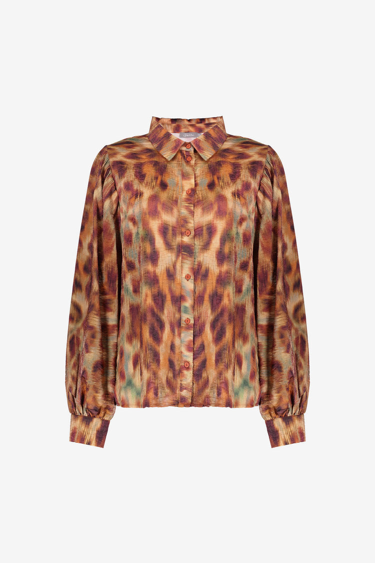 Geisha dames blouse met ecolineprint