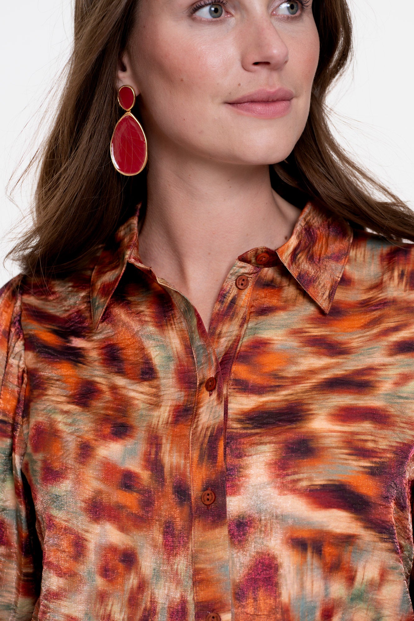 Geisha dames blouse met ecolineprint