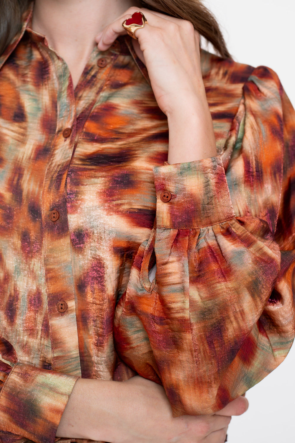 Geisha dames blouse met ecolineprint