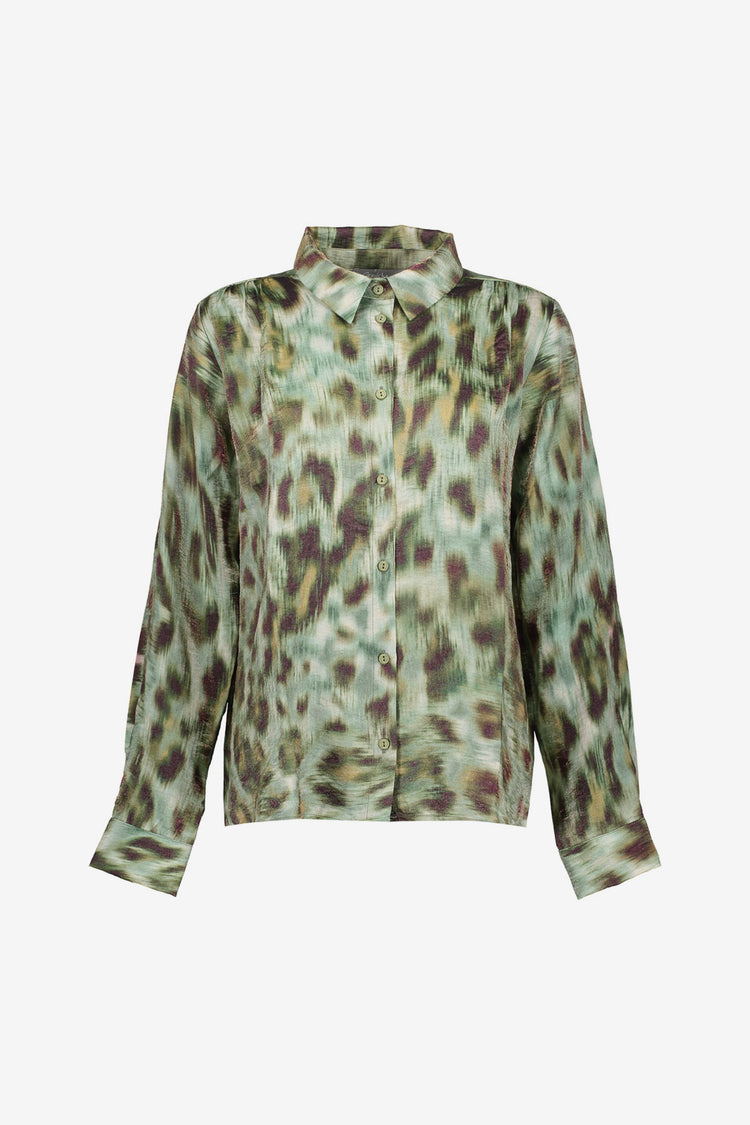 Geisha dames blouse met aquarelprint