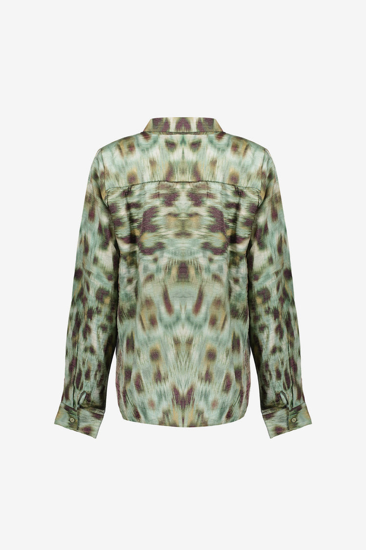 Geisha dames blouse met aquarelprint