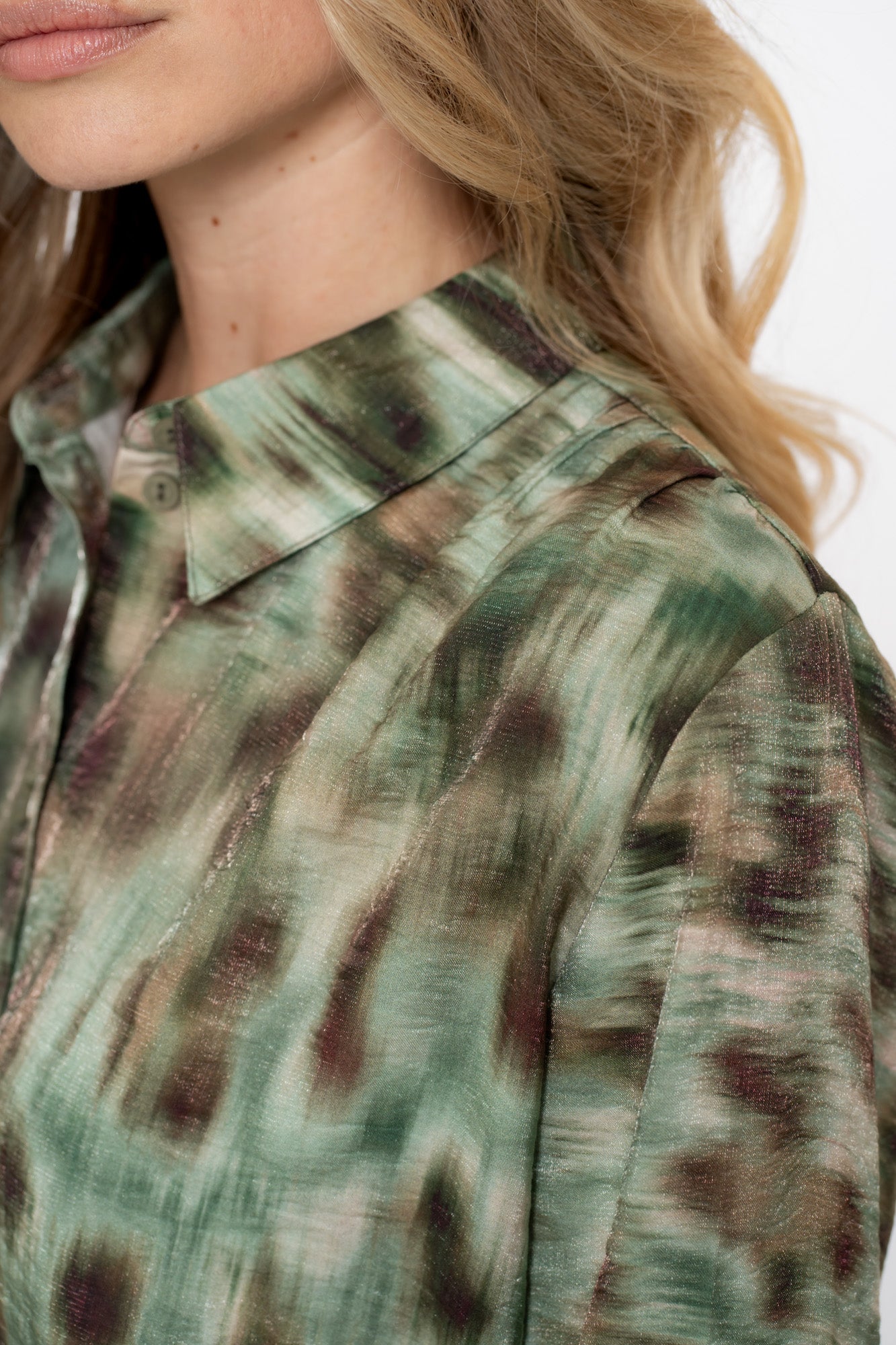 Geisha dames blouse met aquarelprint