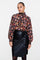 Geisha dames top met sierlijke print en smock details