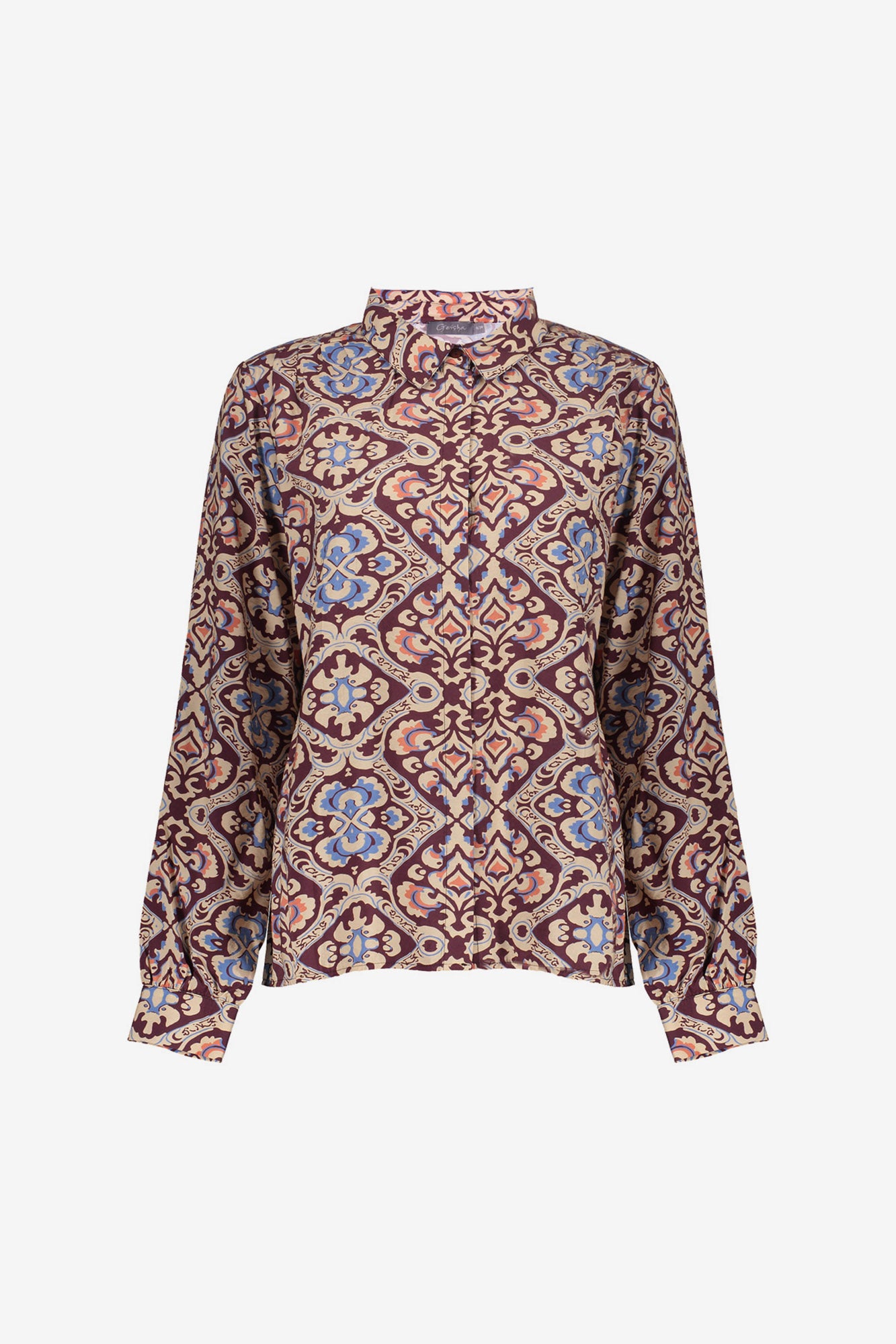 Geisha dames blouse met Ikatprint