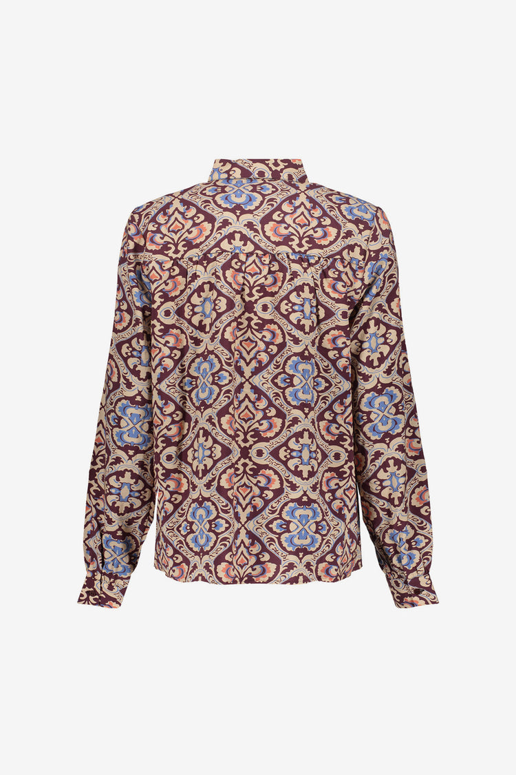 Geisha dames blouse met Ikatprint