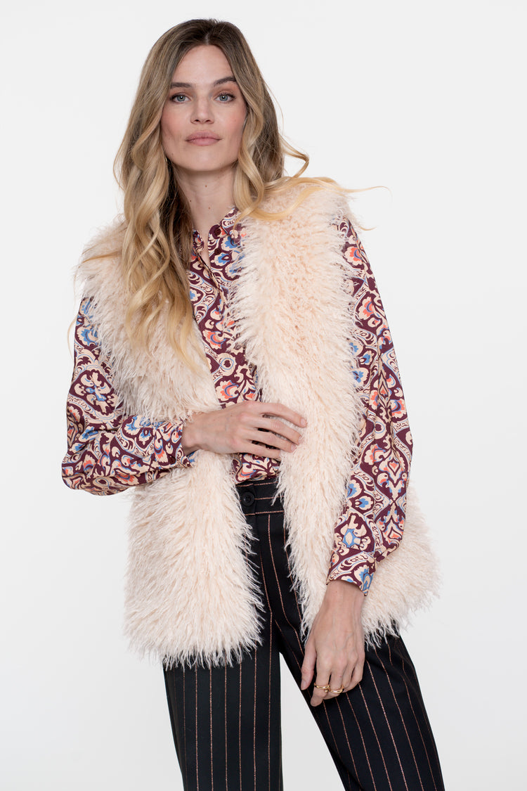 Geisha dames blouse met Ikatprint