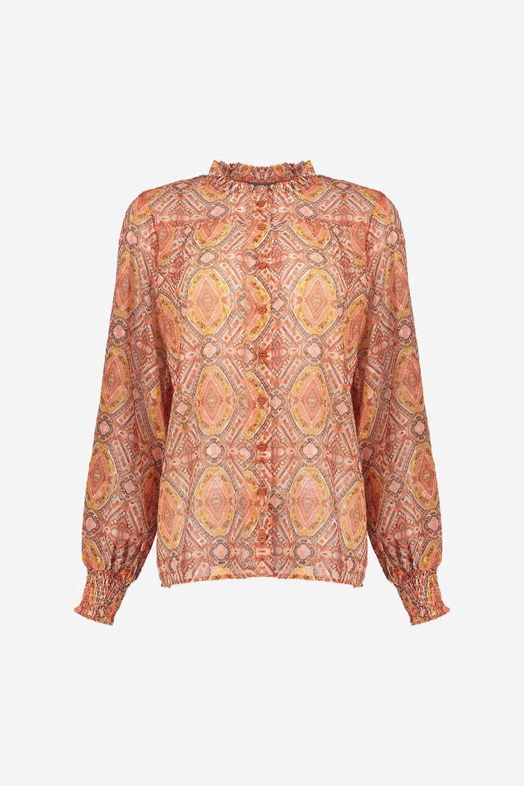 Geisha dames boho mosaic print blouse