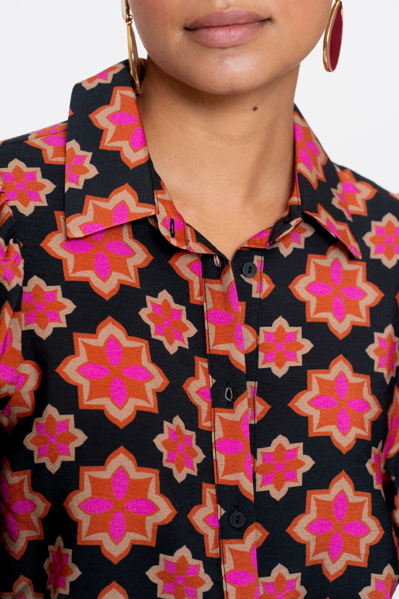 Geisha dames retro flower print blouse