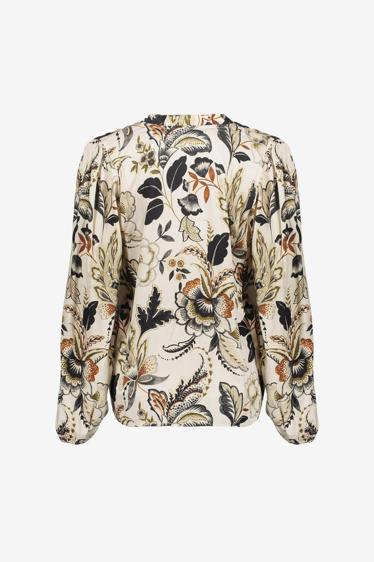 Geisha dames top met sierlijke bohemian print