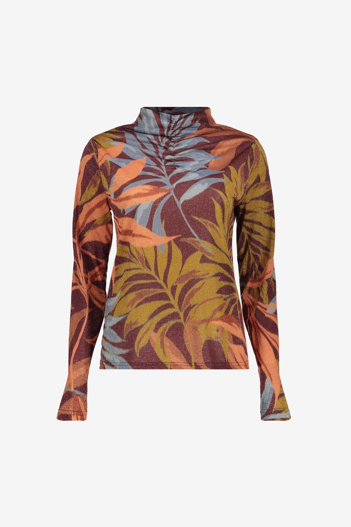 Geisha dames top met print en lurex