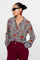 Geisha dames checkered blouse met luipaard