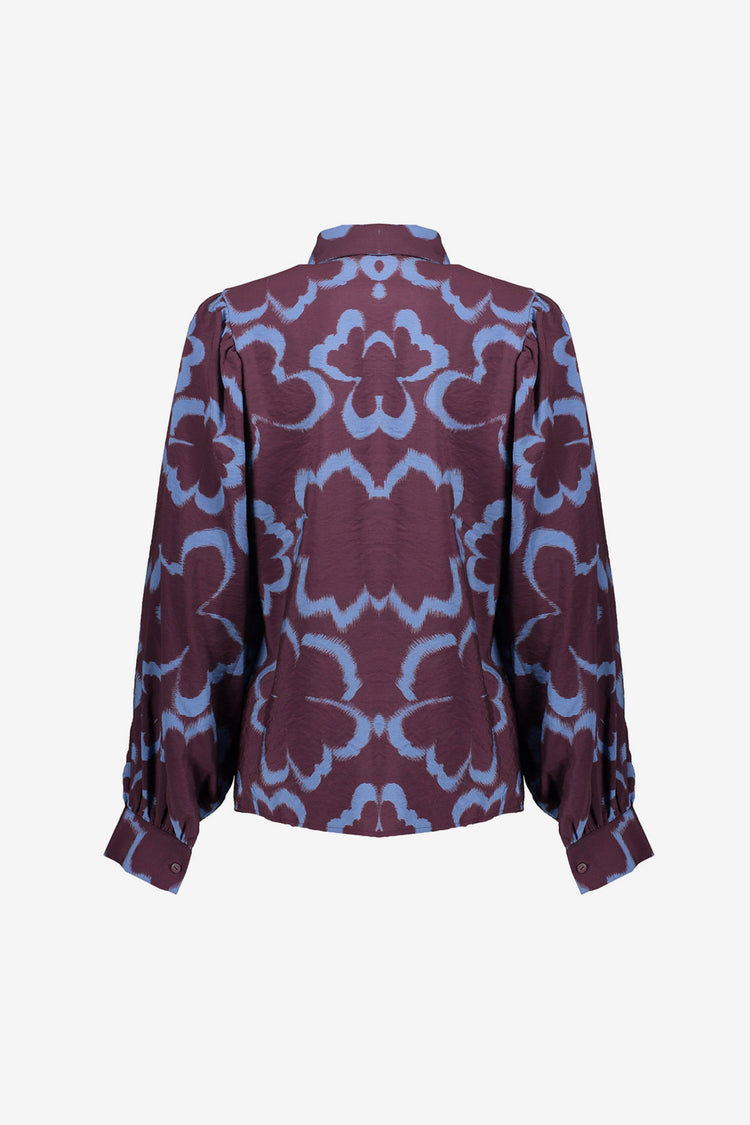 Geisha dames blouse met vergroot bloemenmotief