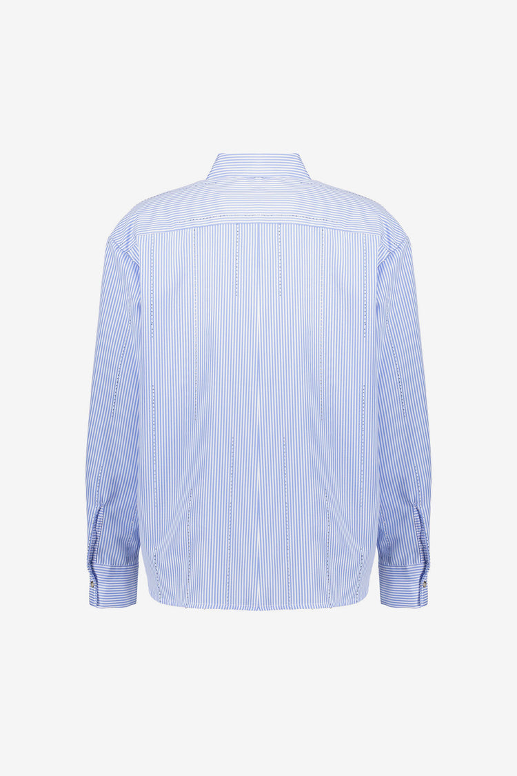 Geisha dames blouse met strepen en rhinstones