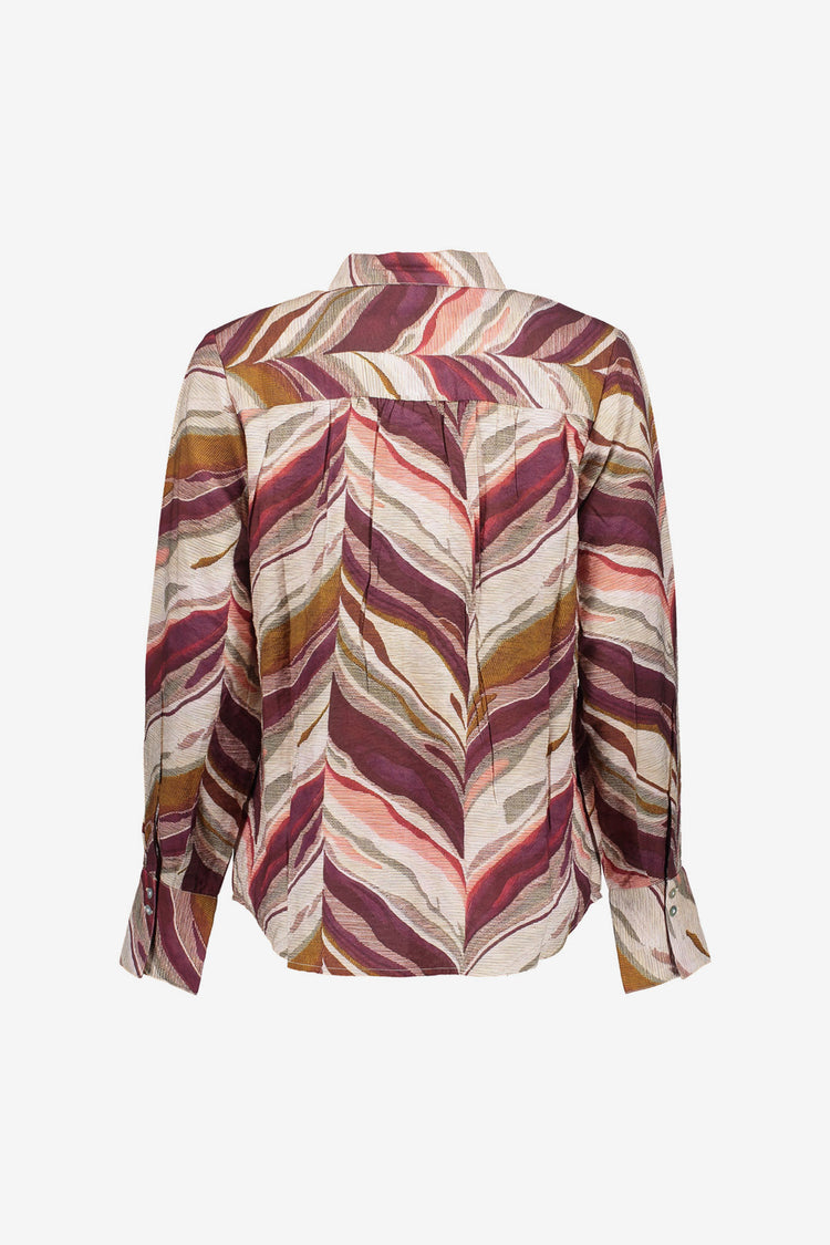 Geisha dames blouse met grafische waveprint