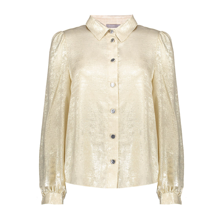 Geisha dames shiny blouse met velvet look