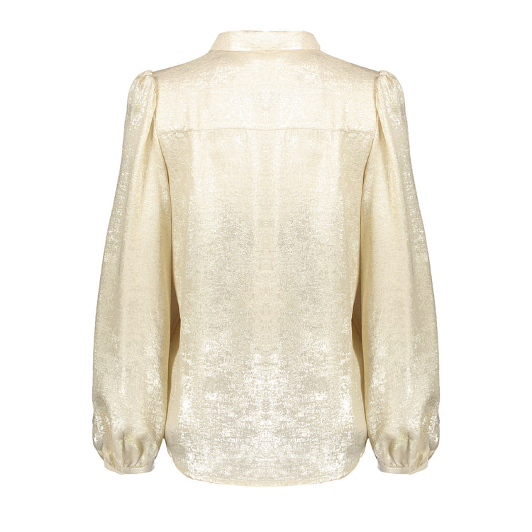 Geisha dames shiny blouse met velvet look