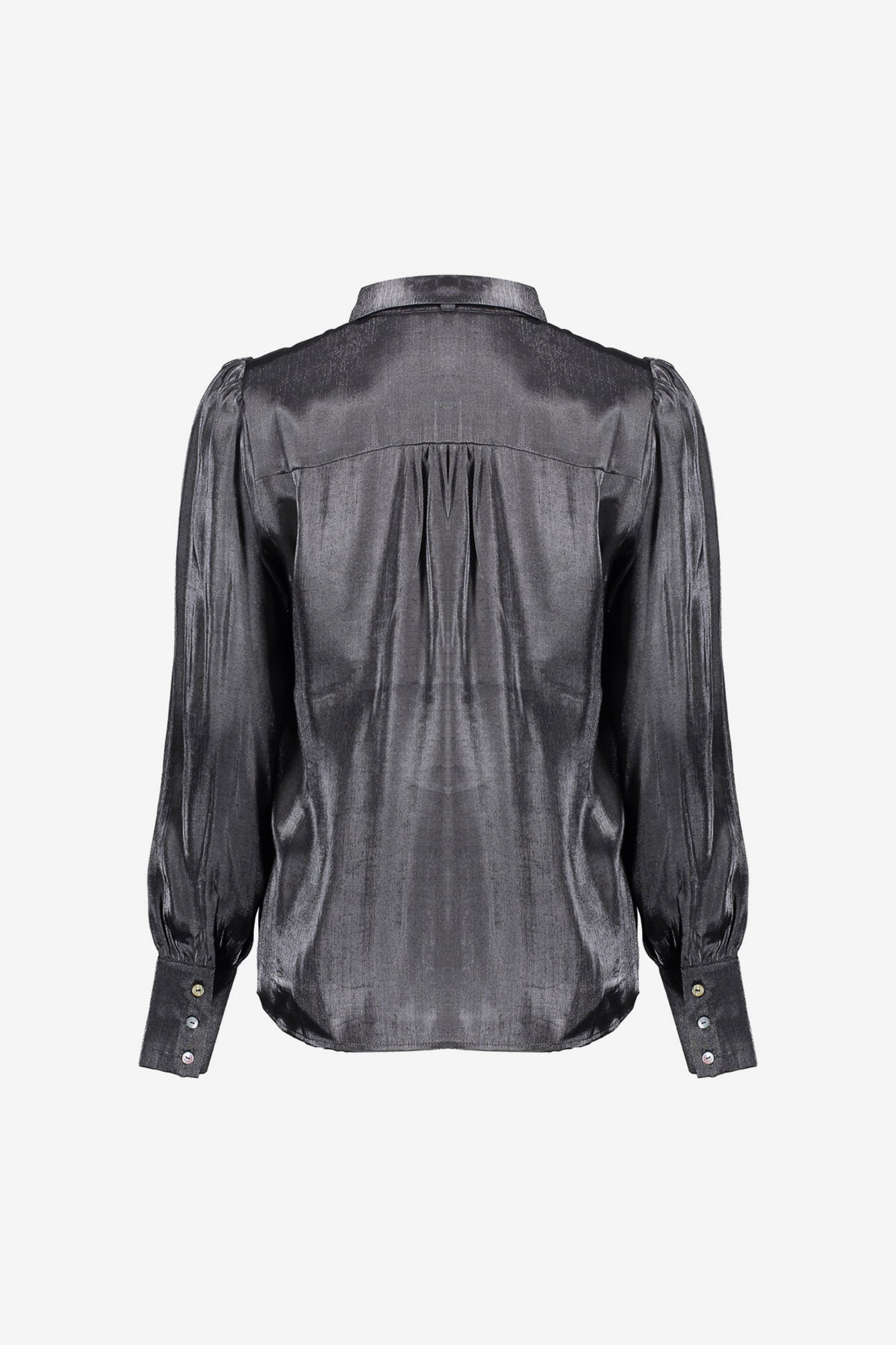 Glanzende satijnen blouse met strikdetail