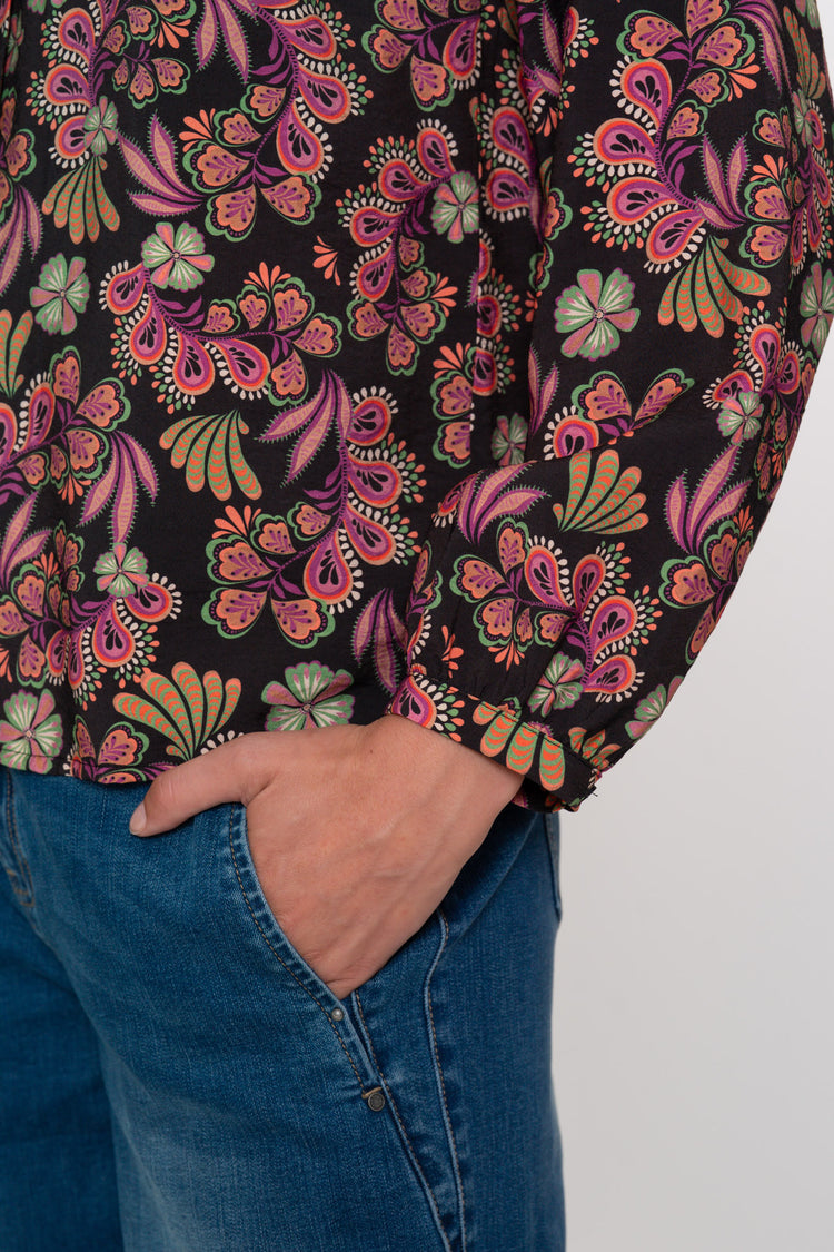 Geisha dames retro flower print blouse