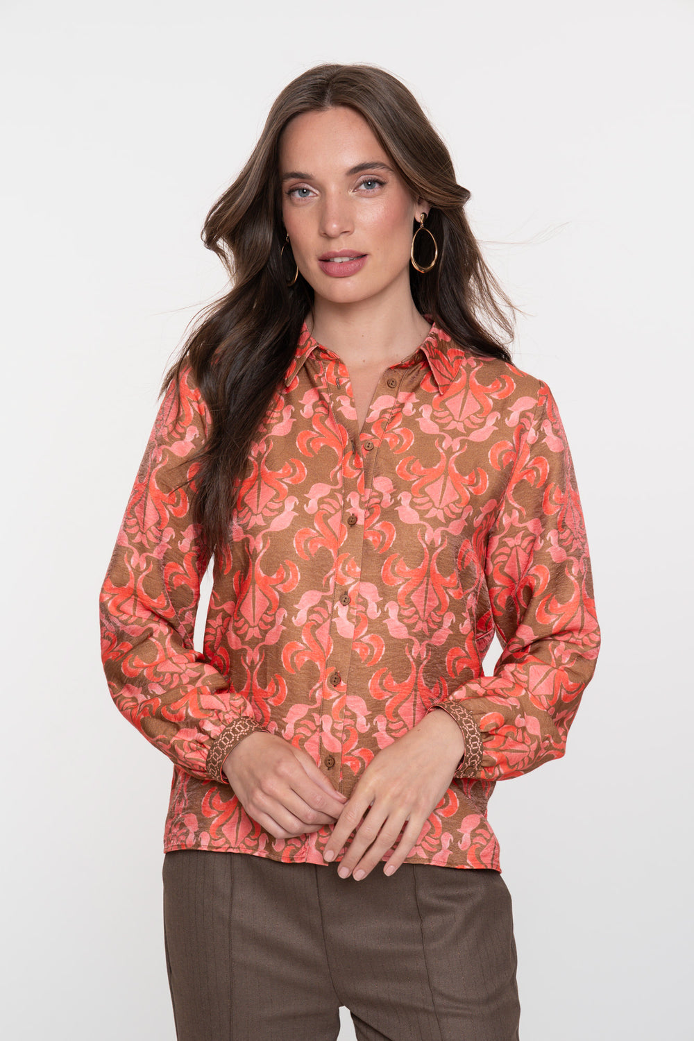 Geisha dames kleurijke blouse met ikatprint