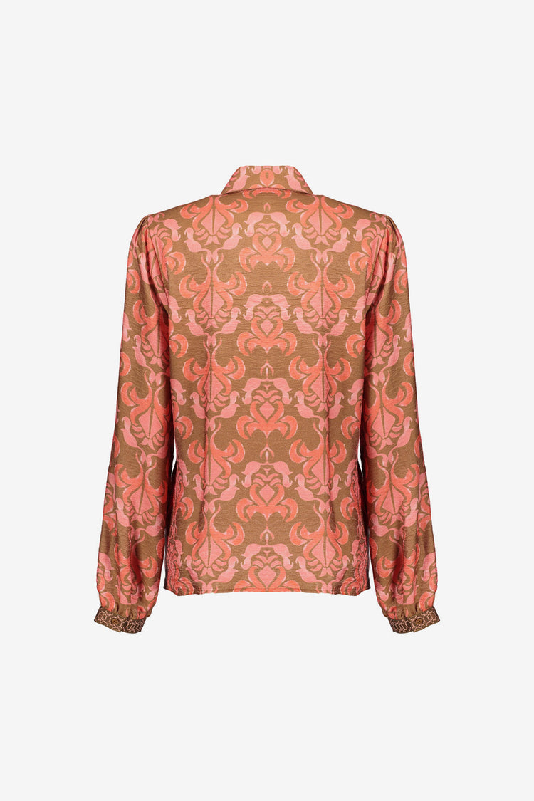 Geisha dames kleurijke blouse met ikatprint