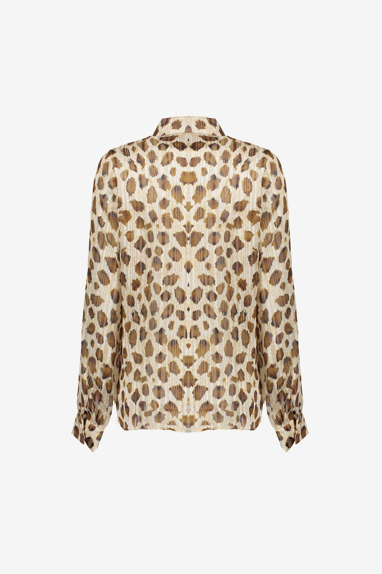 Geisha dames leopard blouse met lurex