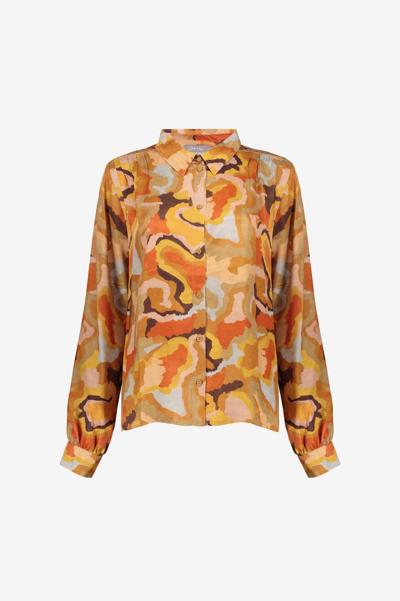 Geisha dames blouse met multicolor ecoline print