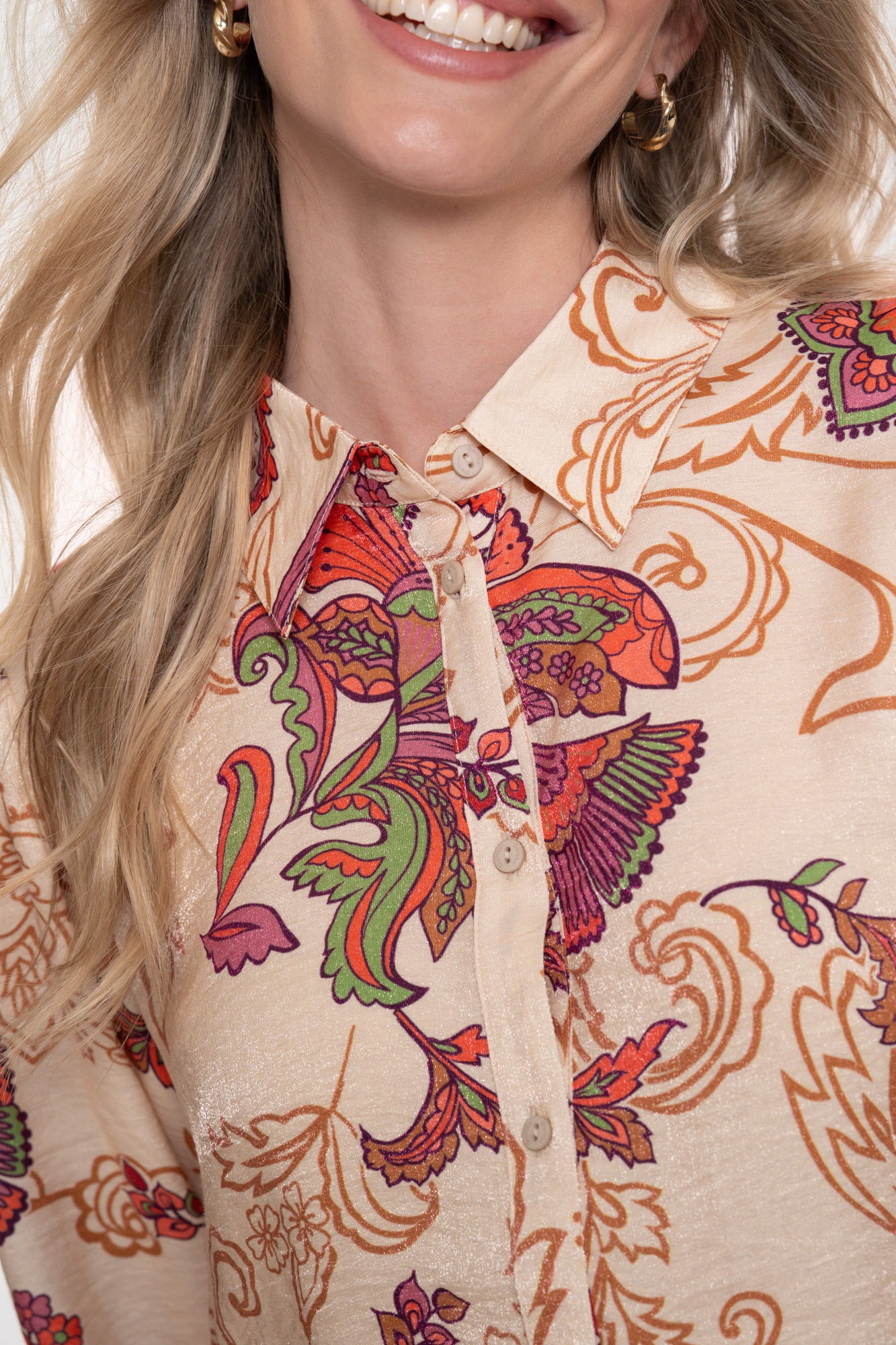 Geisha dames blouse vintage bloemenprint