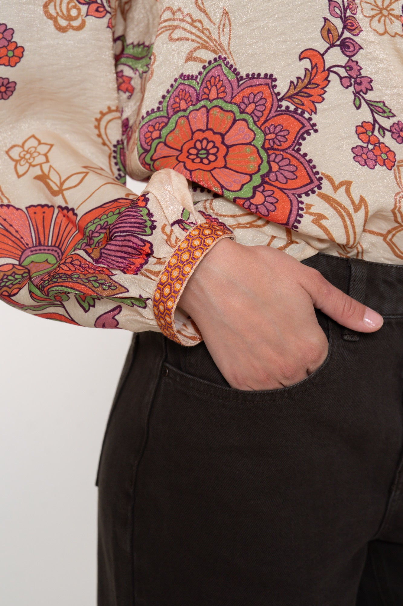 Geisha dames blouse vintage bloemenprint