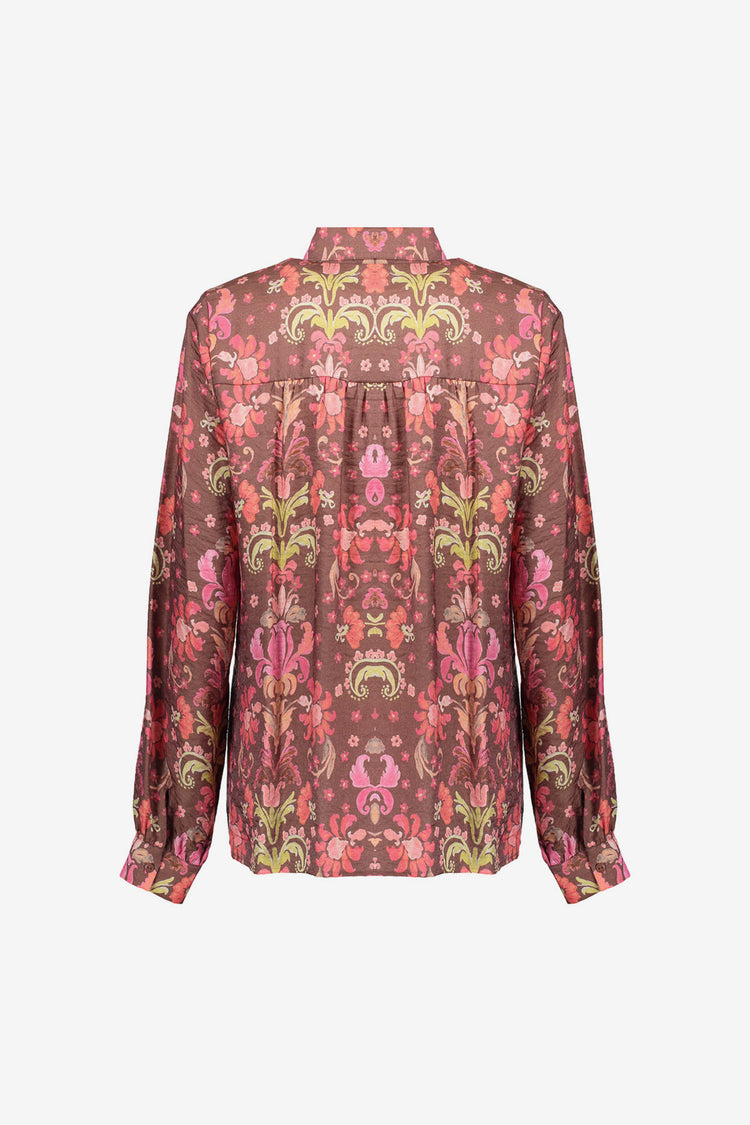 Geisha dames kleurrijke blouse met bloemenprint