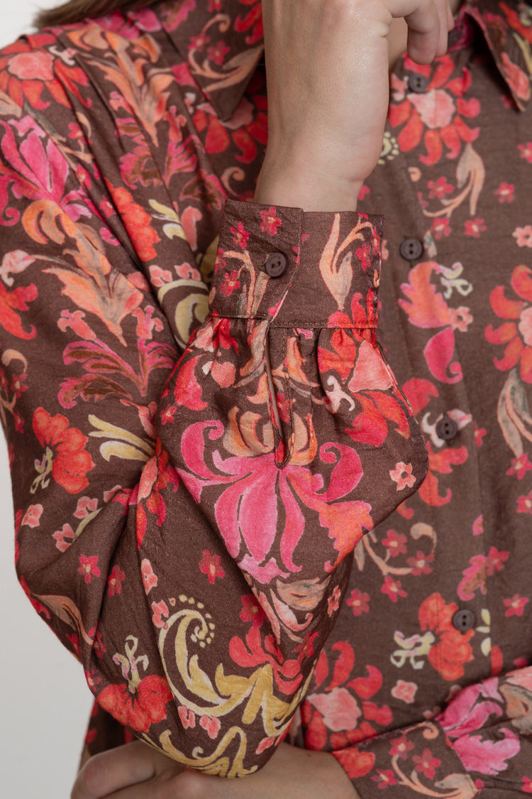 Geisha dames kleurrijke blouse met bloemenprint