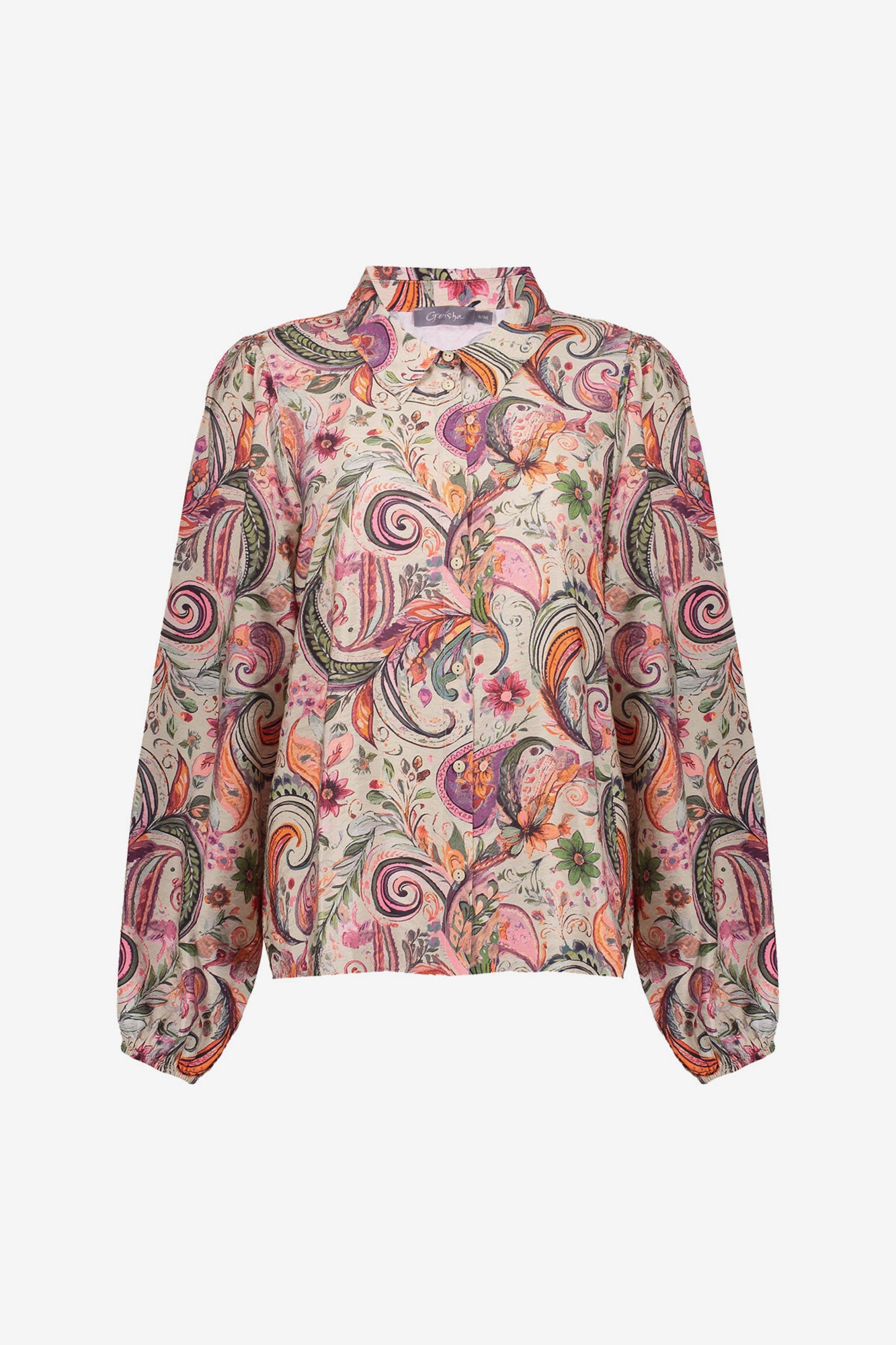 Geisha dames blouse met sierlijke bloemenprint