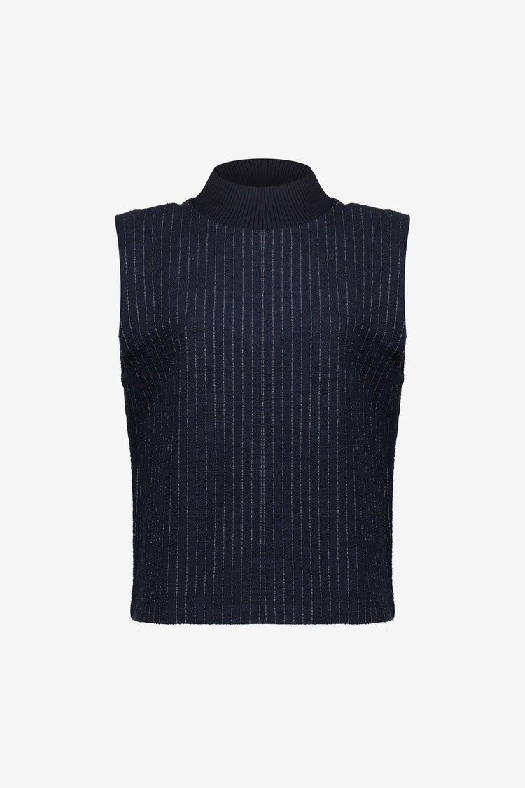 Geisha dames mouwloze pinstripe top