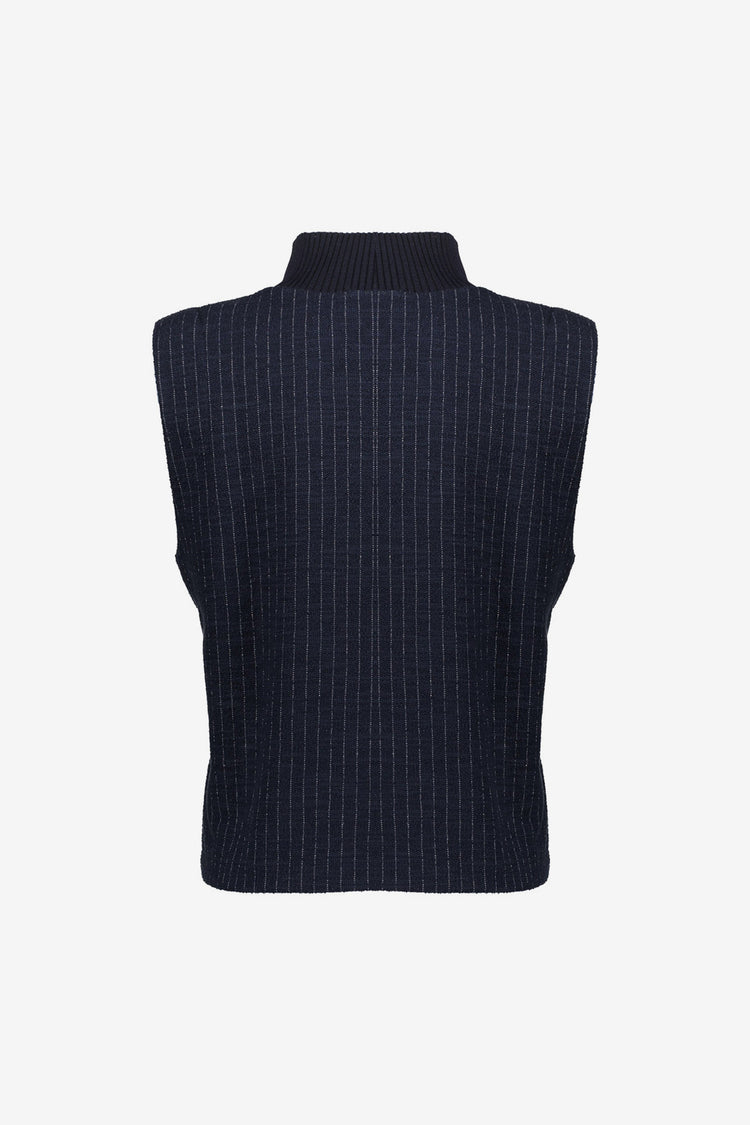 Geisha dames mouwloze pinstripe top