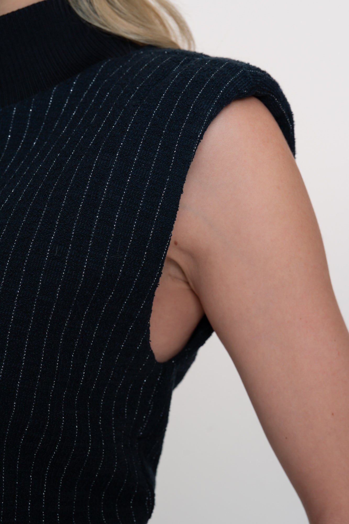 Geisha dames mouwloze pinstripe top