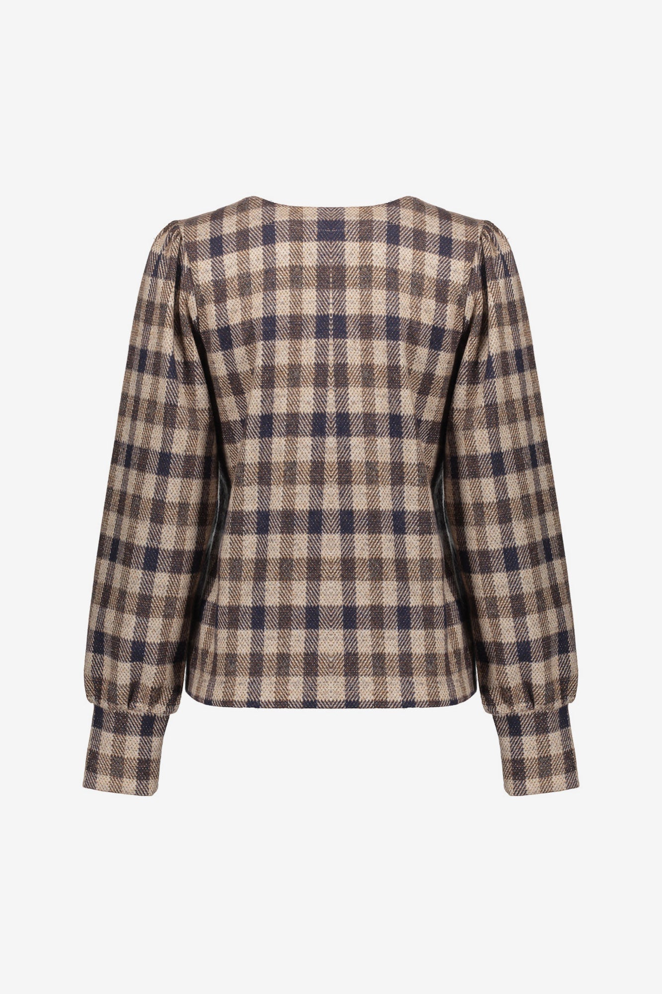 Geisha dames checkered top met verfijnde V-snit