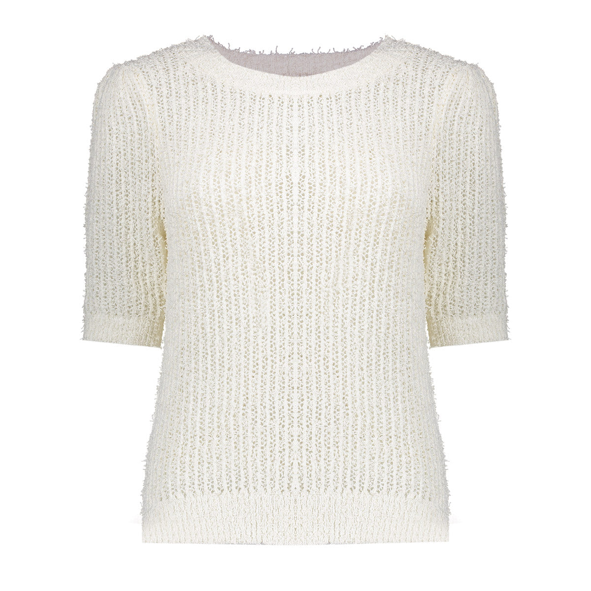 Geisha Fashion dames ribgebreide top korte mouwen