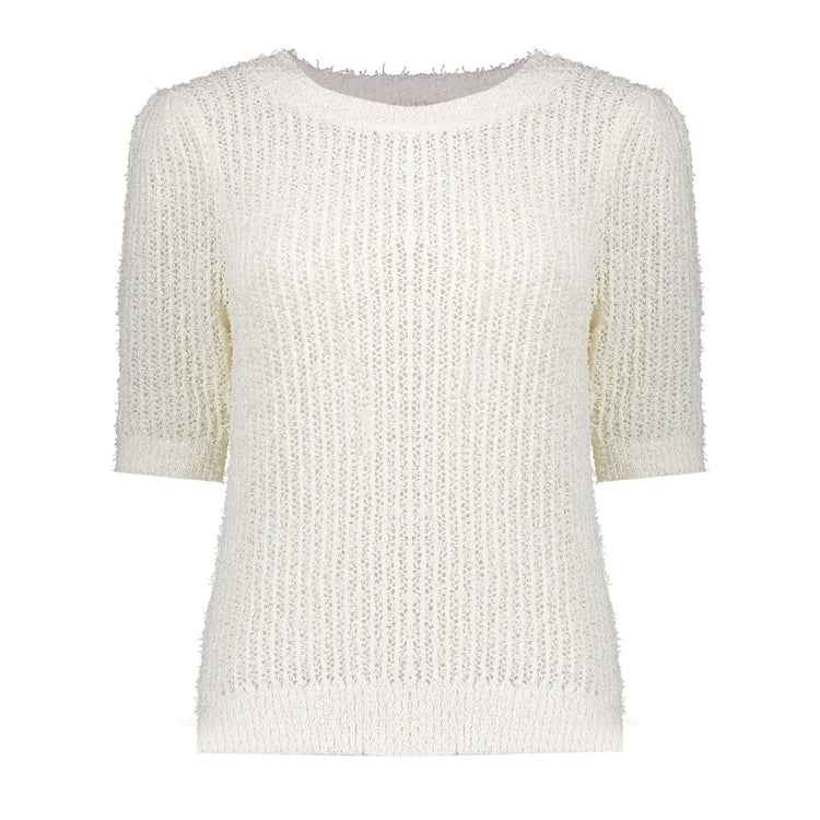 Geisha Fashion dames ribgebreide top korte mouwen