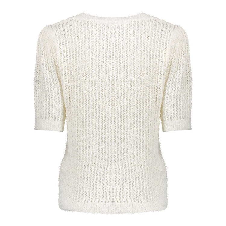 Geisha Fashion dames ribgebreide top korte mouwen