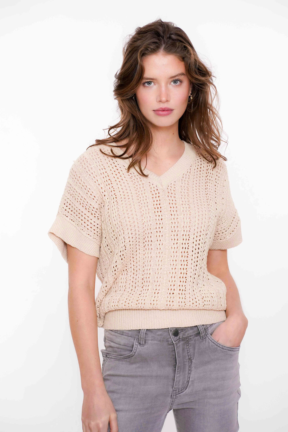 Geisha Fashion dames gebreide spencer met lurex