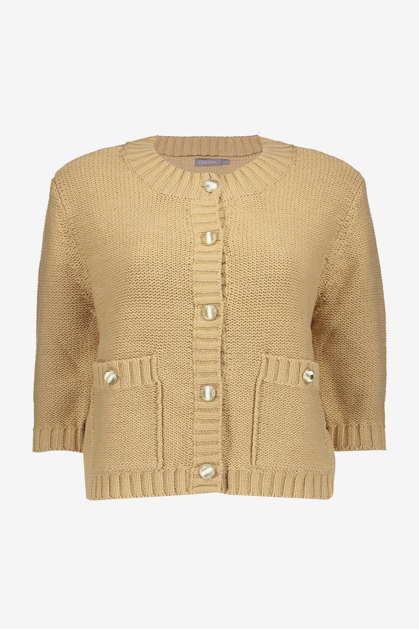 Geisha Fashion dames boxy cardigan met gouden knopen