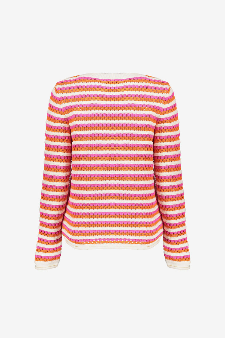 Geisha Fashion dames ajourtrui met horizontale strepen