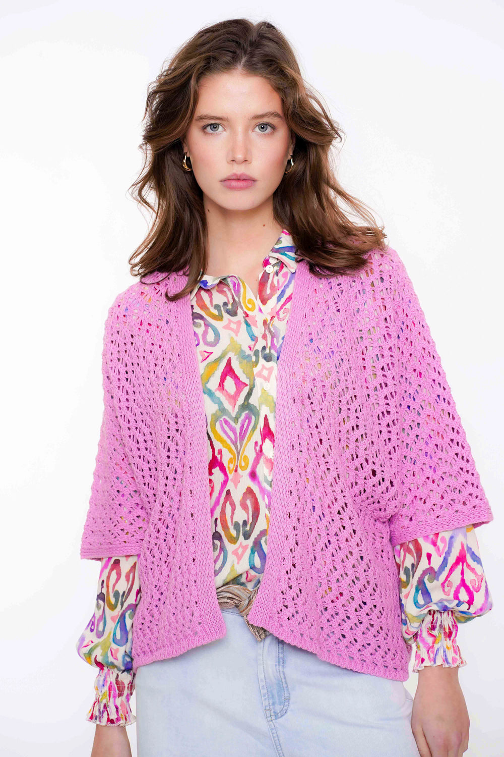 Geisha Fashion dames kleurrijk gehaakt vest