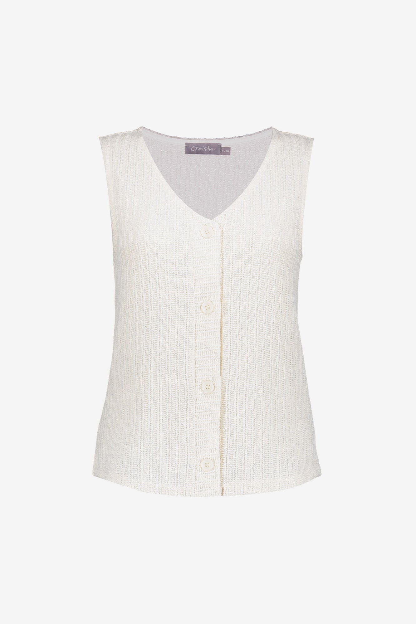 Geisha Fashion dames gebreide singlet met knoopjes