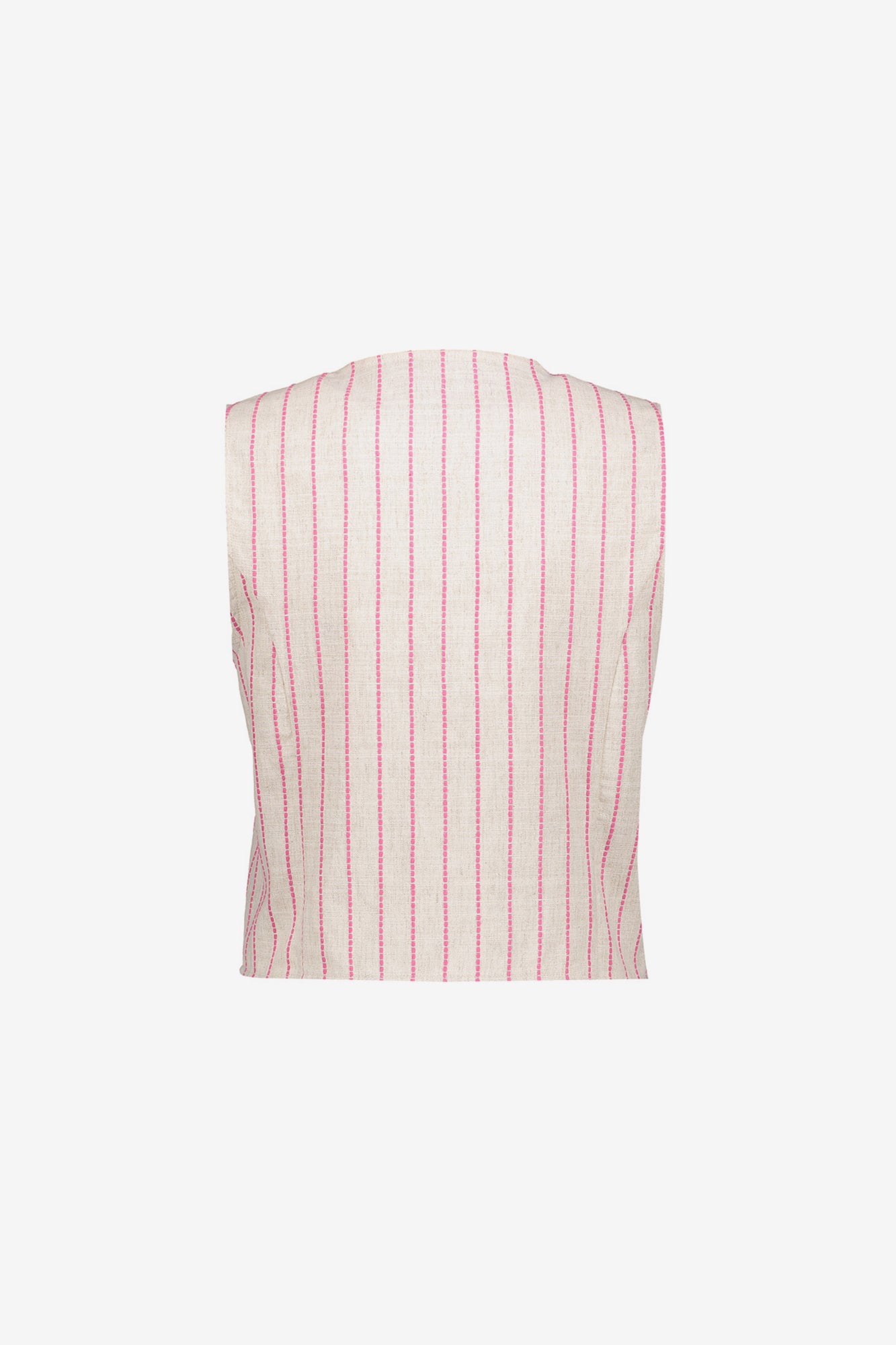 Geisha dames gilet met streep dessin en strikdetail