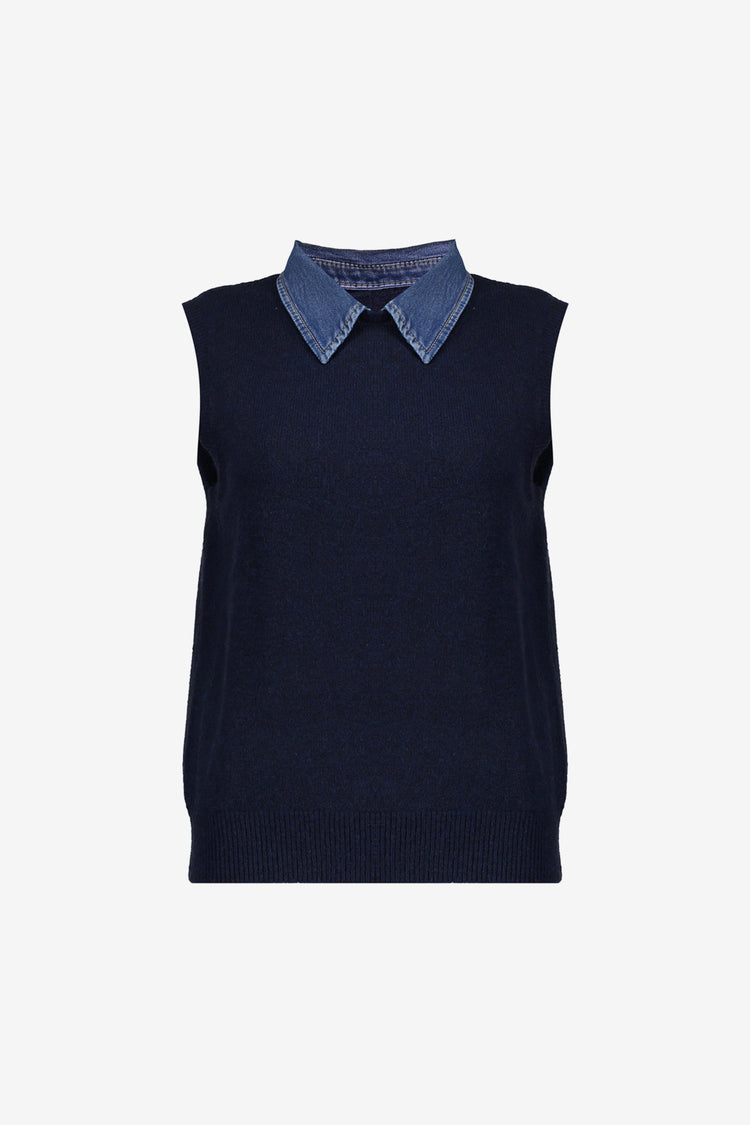 Geisha dames spencer denim collar
