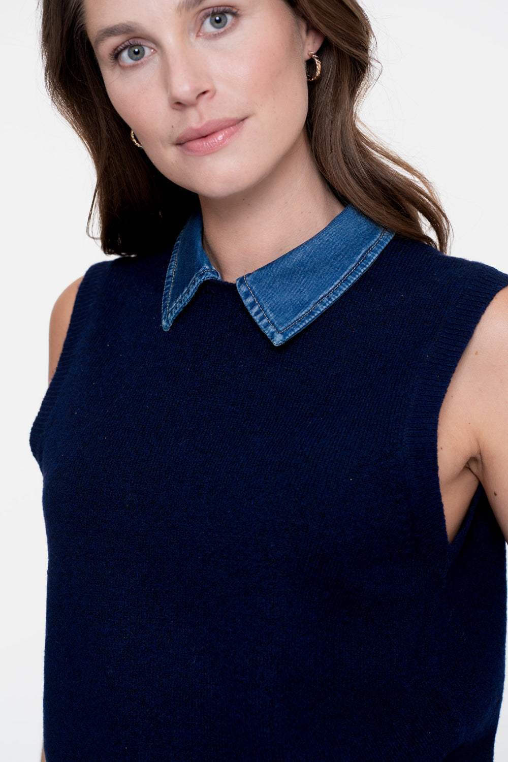 Geisha dames spencer denim collar